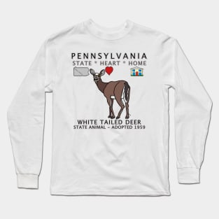 Pennsylvania - White Tailed Deer - State, Heart, Home - state symbols Long Sleeve T-Shirt